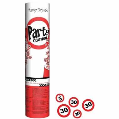 Confetti shooter/kanon 30 jaar feestartikelen versiering