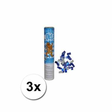 Oktoberfest feestconfetti kanonnen 3 stuks